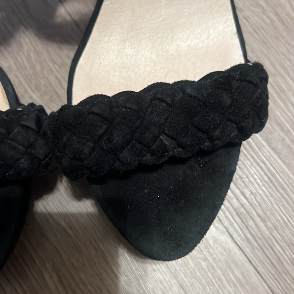 Black Suede Block Heel Platform Heels - Picture 12 of 14